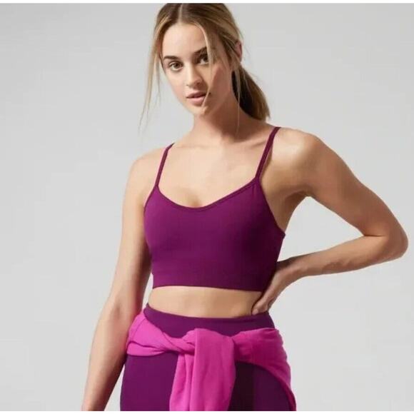 NWT Athleta Renew Bra D/DD Exotic Fushia Purple Size Small MSRP $49 Yoga Pilates - Picture 1 of 8